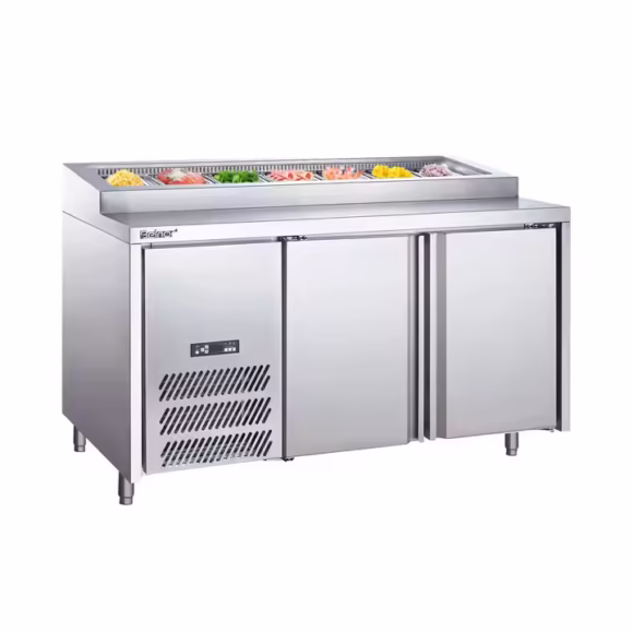 Belnor 2 Doors Pizza Prep Table Counter Chiller Table Top Pizza Oven
