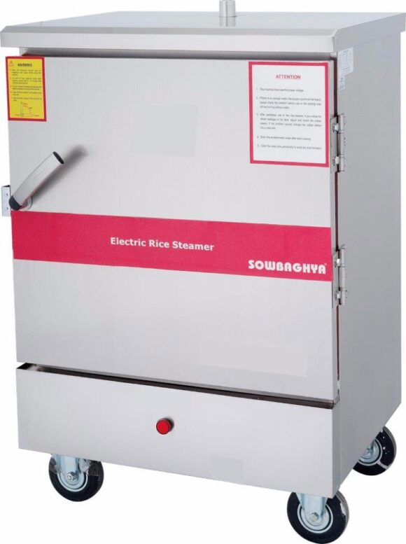 Stainless Steel Commercial Electric Rice Steamer 6 Trays, Capacity: 15kg Input