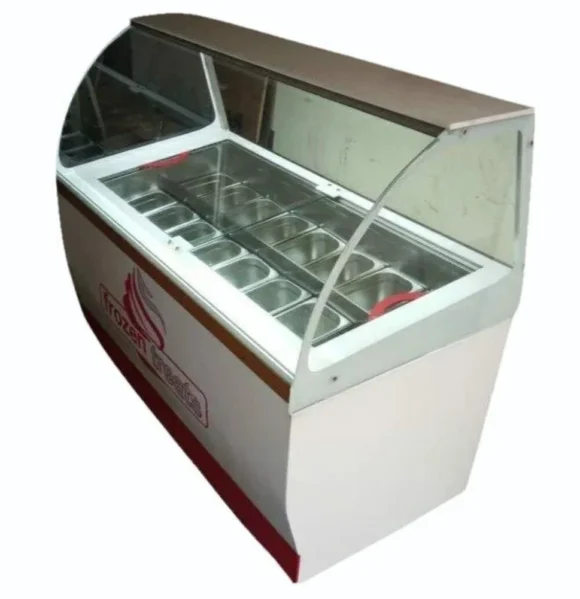Stainless Steel Frozen Food Display Counter, For Restaurant