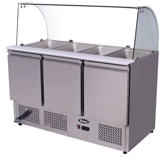 Under counter salad bar display refrigerator